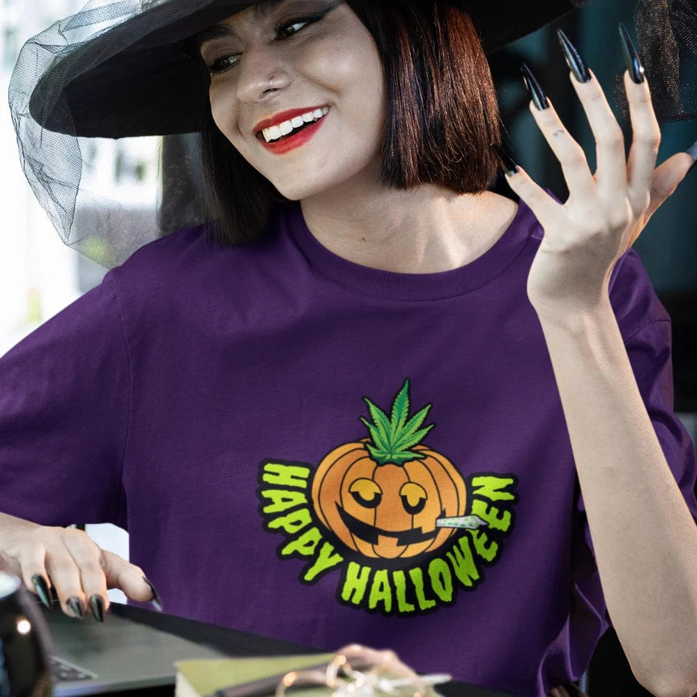Happy Halloween Pumpkin Stoner Weed Shirt
