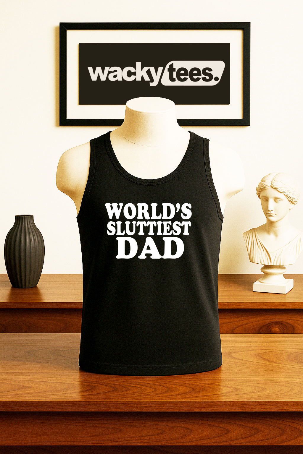 Worlds Sluttiest Dad Funny Adult Humor Graphic Tee Shirt