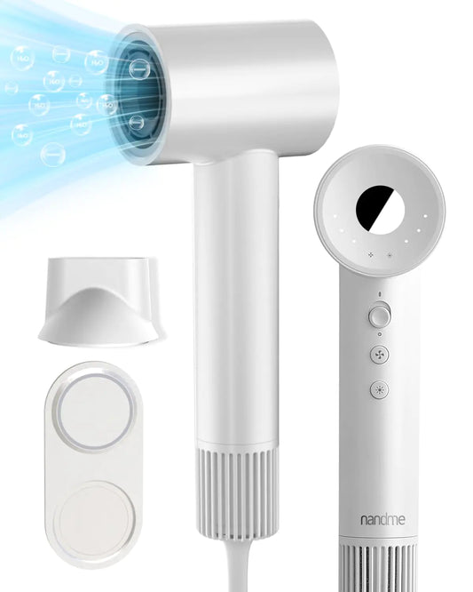 Hair Dryer 110000 RPM High Speed Blow Dryer 200 Millions Negative Ionic Hair Dryer for Fast Drying 1600W Quiet Hairdryer for Travel Hair Dryer with Concentrators Nozzle 4 Temp & 3 Speed Settings