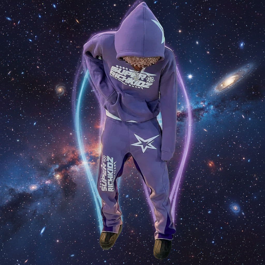 Y2K Heatwave: Oversized Flared Hoodie Set – LV Street Echo Edition - Premium hoodie set from dsers - Just $46.99! Shop now at Lizard Vigilante