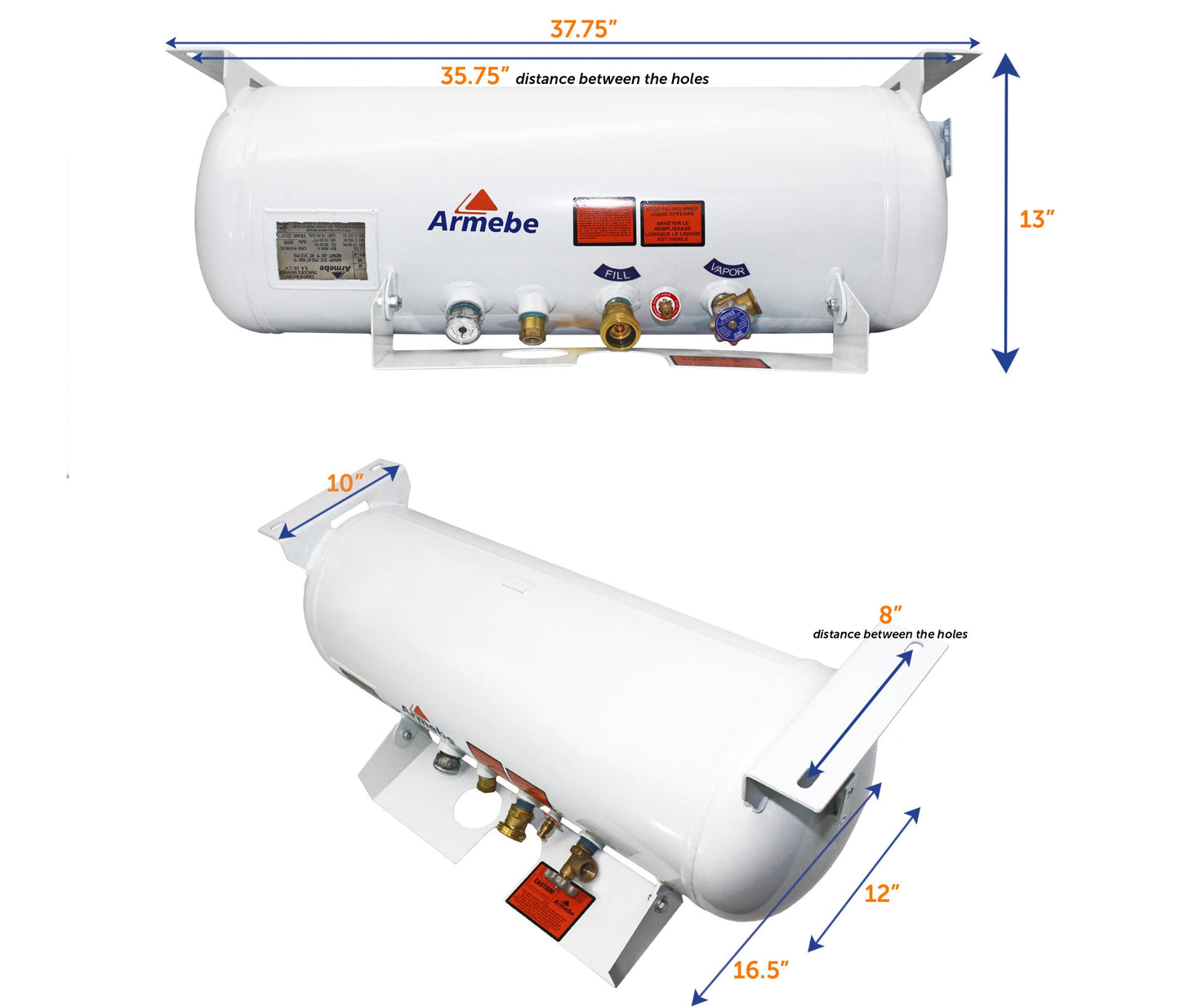 Flame King 16 Gal ASME RV Trailer Propane Cylinder Tank