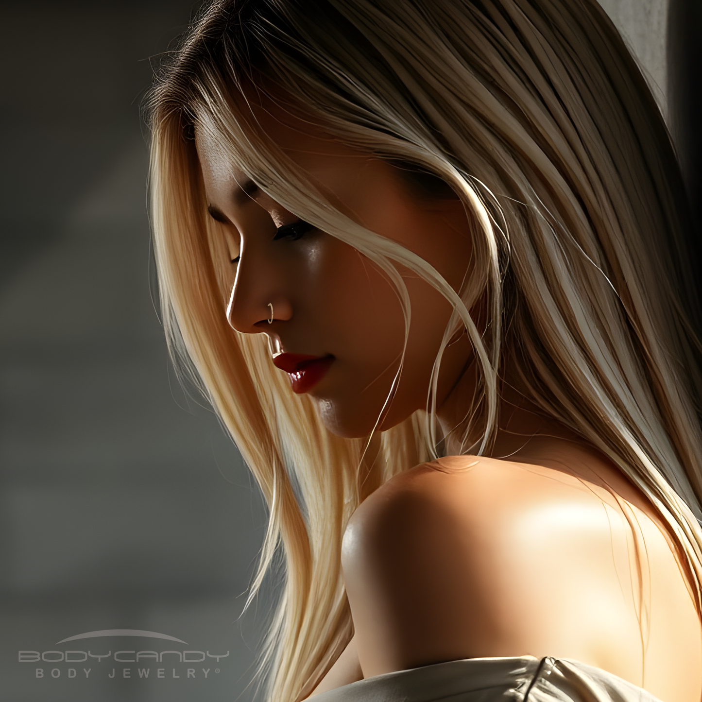 20G 3/8 Solid 18K Yellow Gold Nose Hoop