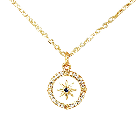North star gold coin necklace