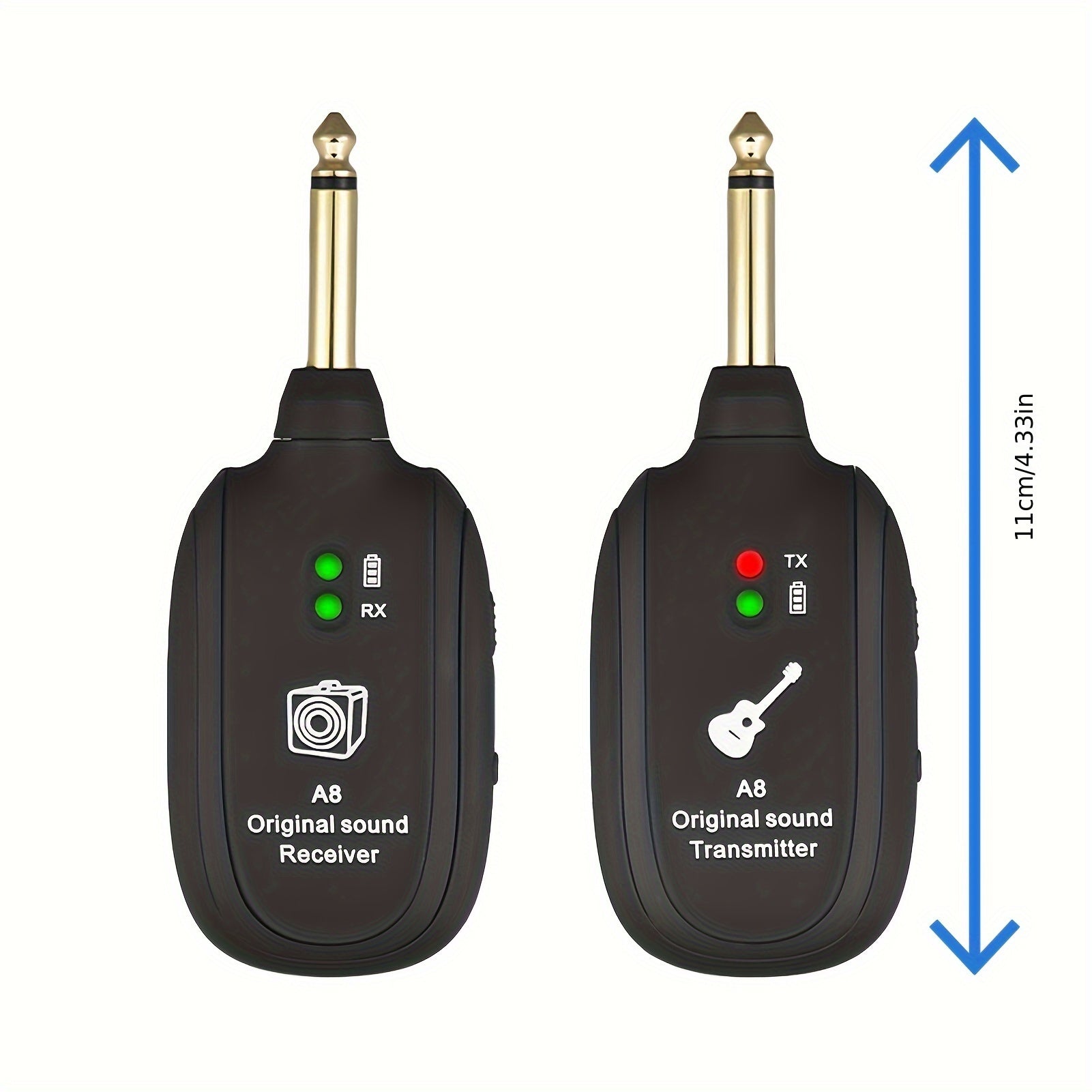 A8 UHF Wireless Guitar Transmitter Receiver Set - 730MHz for Electric Guitar, Bass, Violin - Premium guitar accessories from Lizard Vigilante - Just $22.99! Shop now at Lizard Vigilante