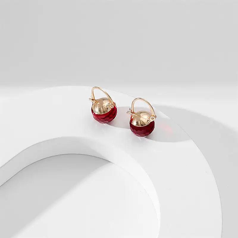 European And American Stylish Round Crystal Ear Clips Women