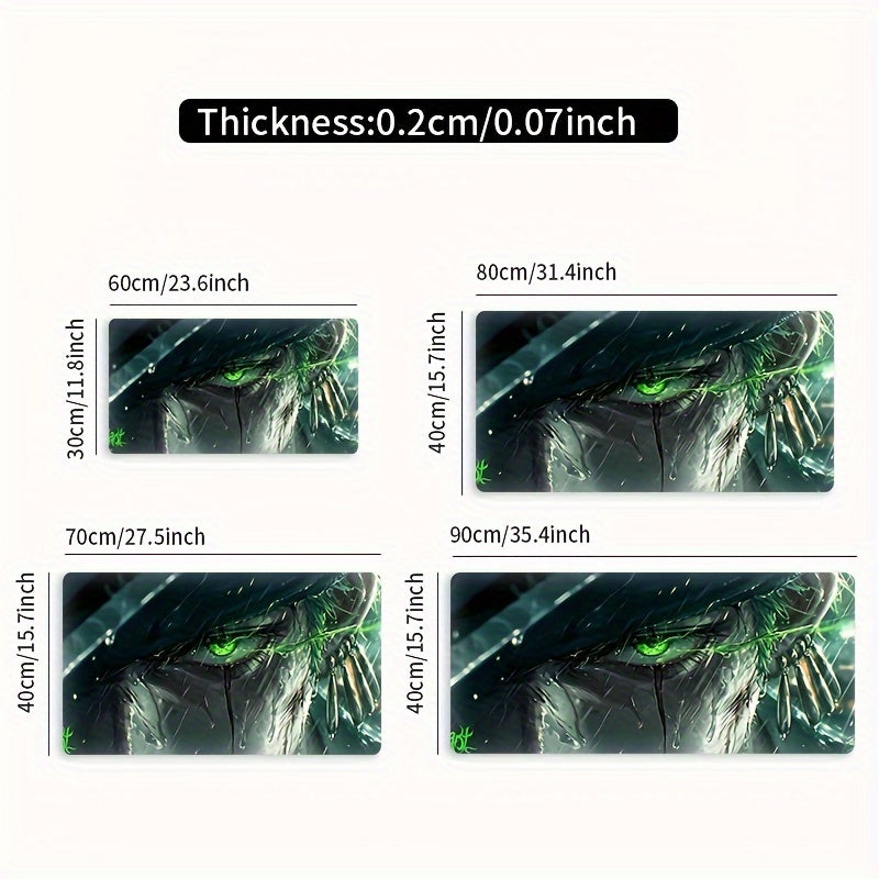 1pc Large Gaming Mouse Pad, Extra-Large Cool Graphic Design, Thick Non-Slip Washable Rubber Desk Mat, Precision Edge Locking, for Gamers and Office Use, Rectangular Shape