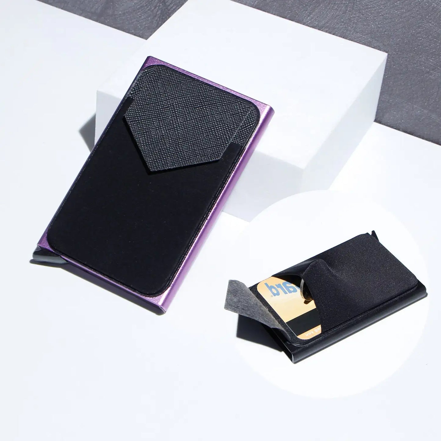 Metal Card Holder, Money Clip Aluminum Alloy Lycra Cloth