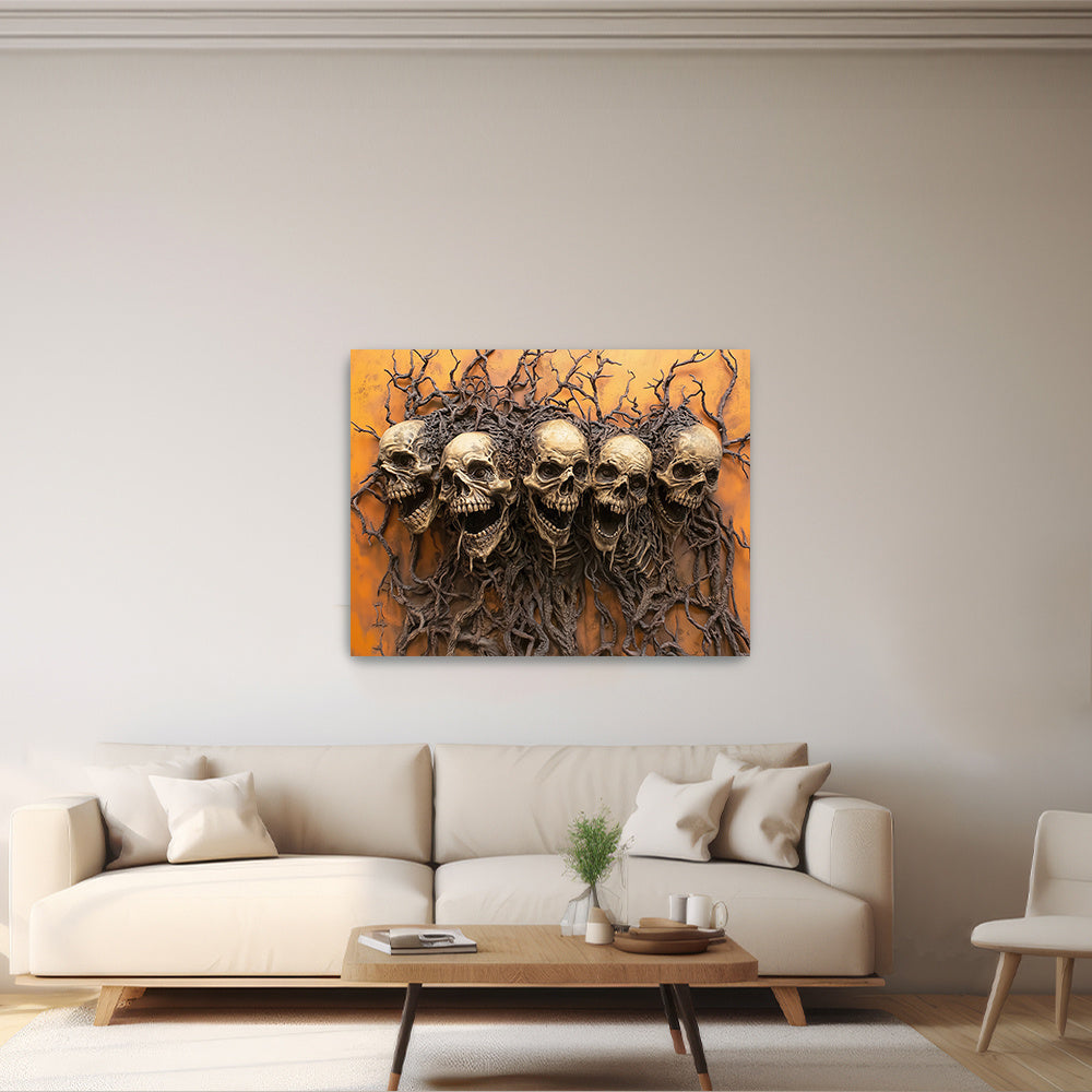 3D Skull & Branch Tapestry - Stunning Visual Art for Living Room, Bedroom, Office | Creative Decor Gift - Premium banner from Lizard Vigilante - Just $21.99! Shop now at Lizard Vigilante