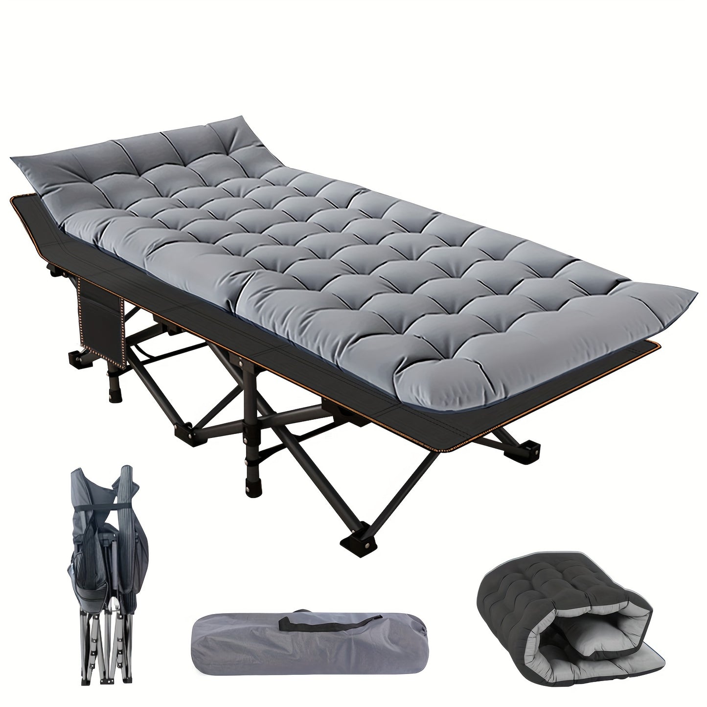 75" Heavy Duty Folding Bed Camping Cot - Portable, Collapsible Guest Bed with Carry Bag for Indoor & Outdoor Use - Premium cot from Lizard Vigilante - Just $79.99! Shop now at Lizard Vigilante