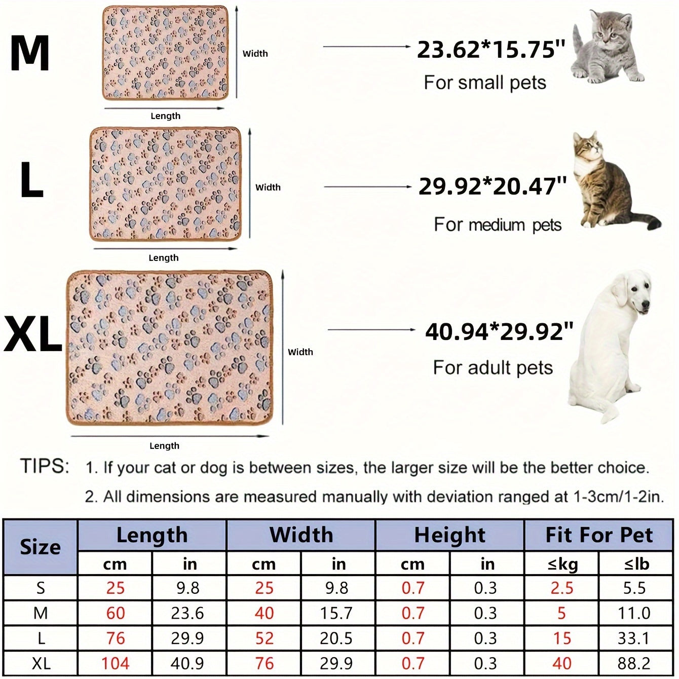 1pc Dog Paw Print Pet Blanket, Soft Velvet Dog Throw Blanket Suitable For Large Medium Small Dogs, Warm And Soft Dog Bed Cover