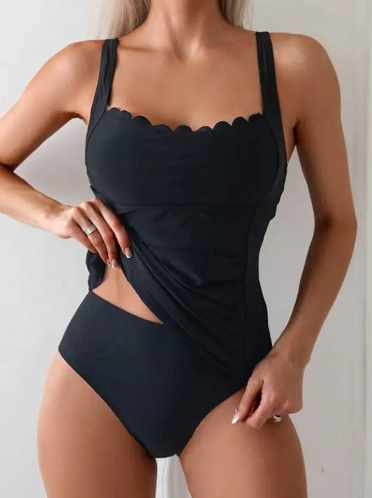Women's Two-piece Casual Swimsuit P237 Black