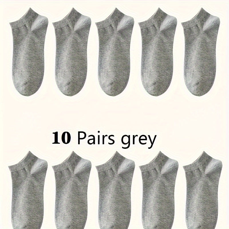 1/5/10/20/30 Pairs Essential Ankle Socks - Soft, Lightweight, Low-Cut, All-Match, Comfortable Women's Stockings & Hosiery
