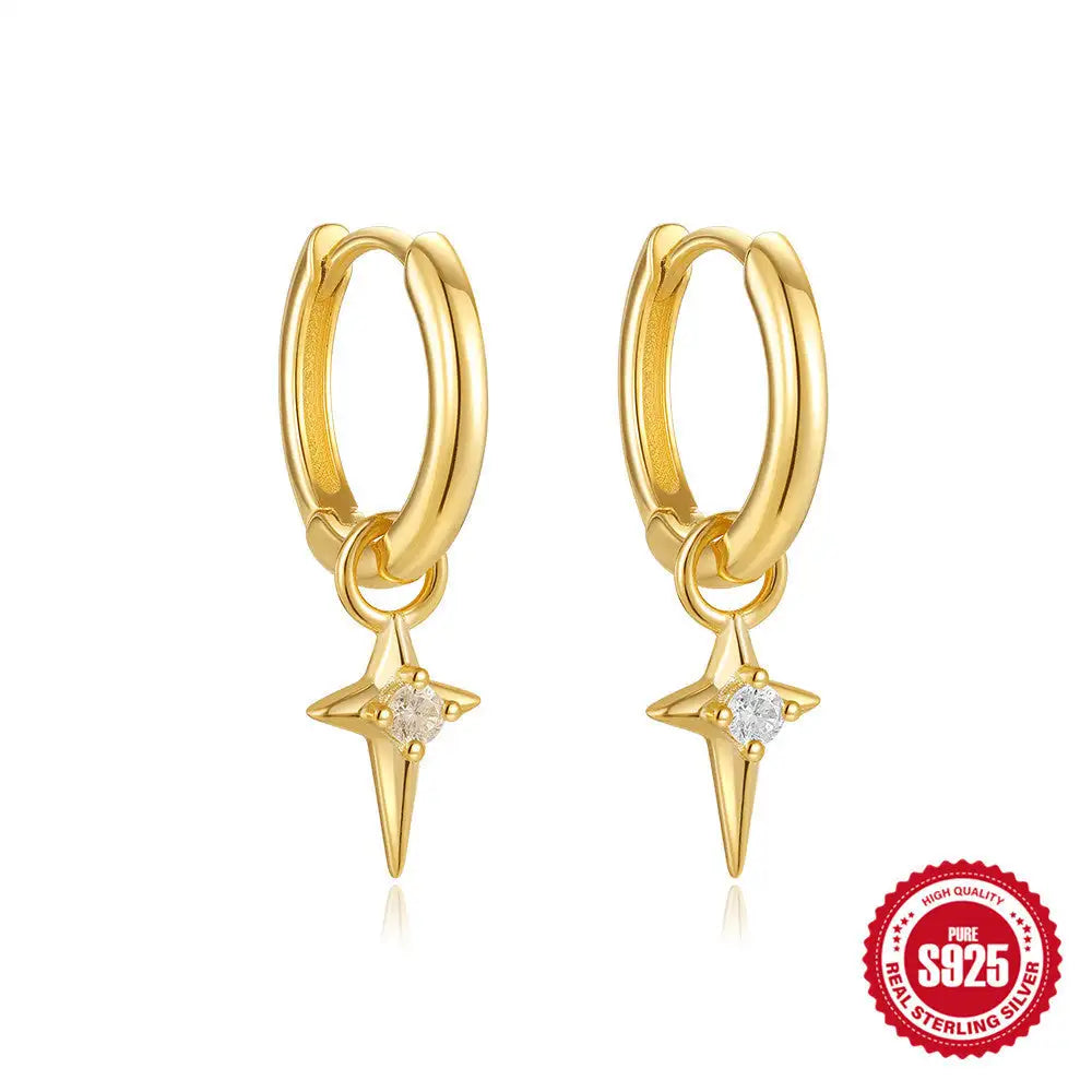 S925 Sterling Silver Diamond Ear Ring