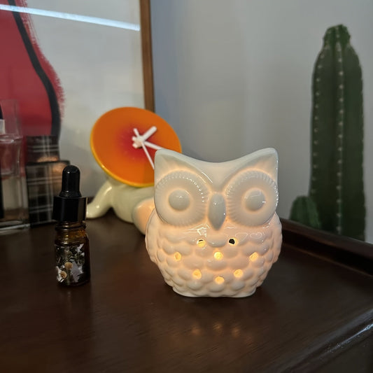 1 Owl Aromatherapy Burner, (With Candle Holder) (Candles And Aromatherapy Oils Not Included) Creative Aromatherapy Burner, Essential Oil Lamp Burner, Scented Candle Burner, Halloween, Christmas, Thanksgiving Tabletop Decorati