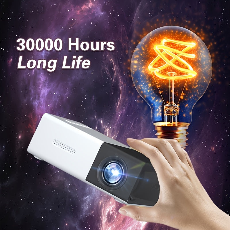 Bright 3000+ Lumen HD Mini Projector- Portable 3D-Ready, Professional High-definition Mini Projector Suitable For Home CinemasAnd Outdoor Camping, Compatible HDTV, USB SD AndHolder, Christmas, Halloween, Thanksgiving Gifts - Premium  from Lizard Vigilante - Just $33.99! Shop now at Lizard Vigilante