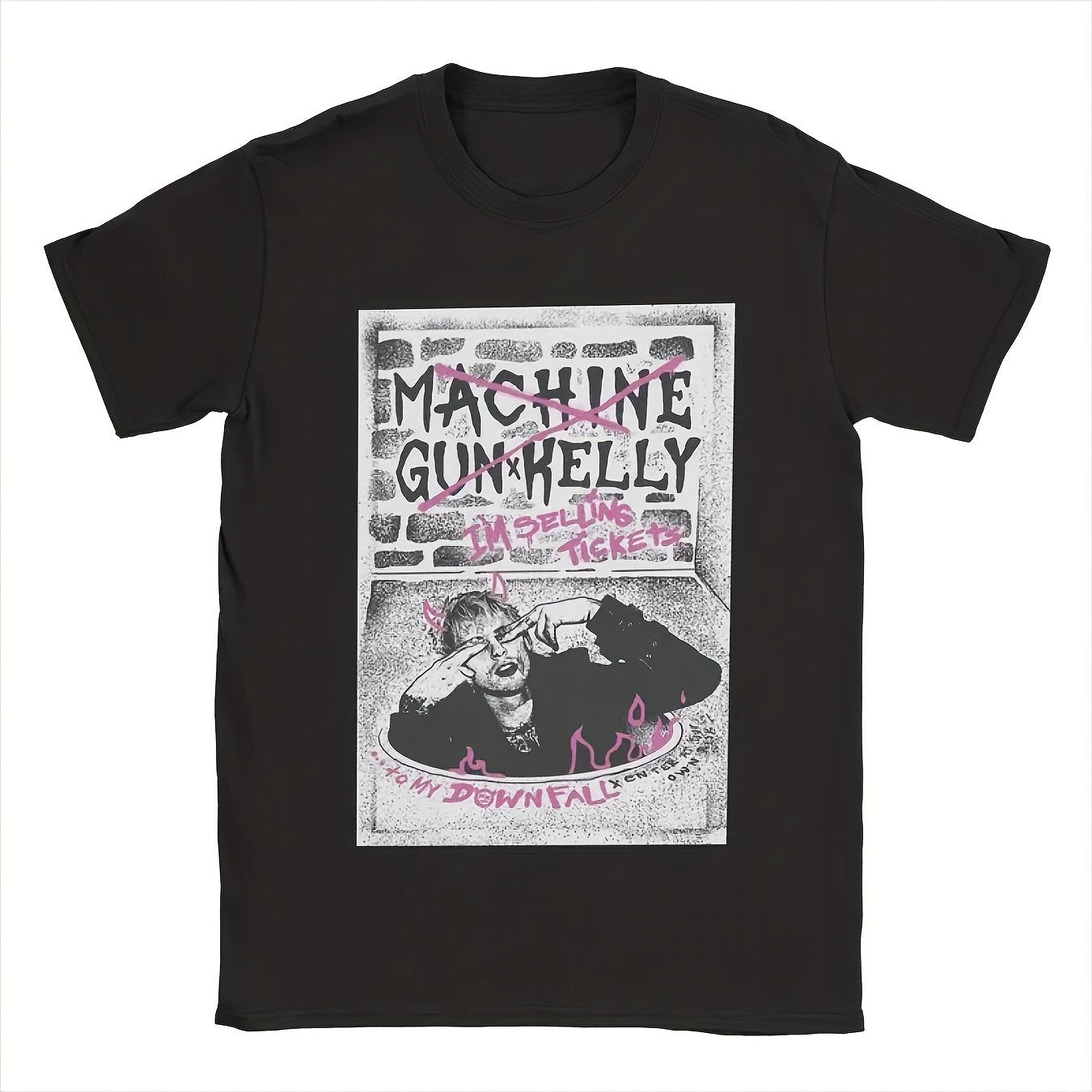 Machine Gun Kelly Tour Ticket Devil Graphic T-Shirt – Casual Cotton Short Sleeve Tee for Men, 4XL-5XL - Premium T-Shirt from Lizard Vigilante - Just $24.88! Shop now at Lizard Vigilante