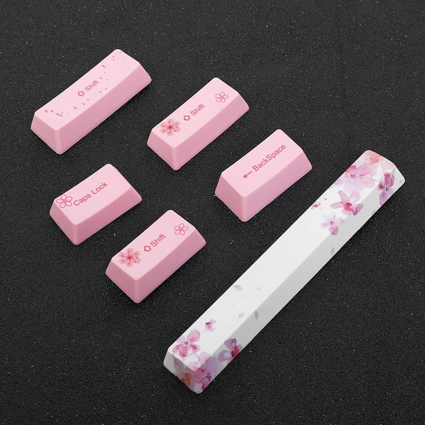 PBT Mechanical Keycaps with Cherry Blossom Design
