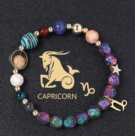 Natural Volcanic Rock Electroplating Twelve Constellations Bracelets