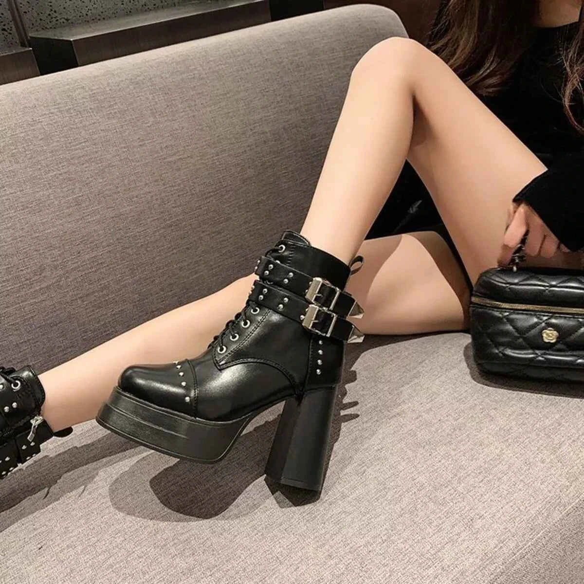 Round Toe Heel Block : Heels Boots.