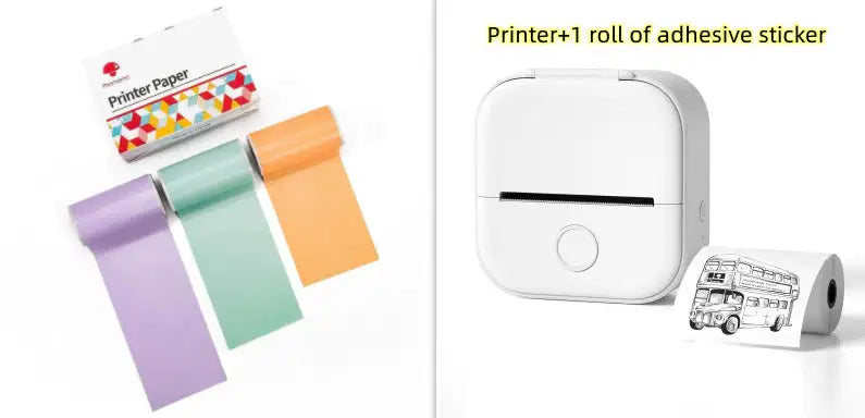 Portable Mini Printer for Students and Hobbyists, Bluetooth Thermal Label Printer