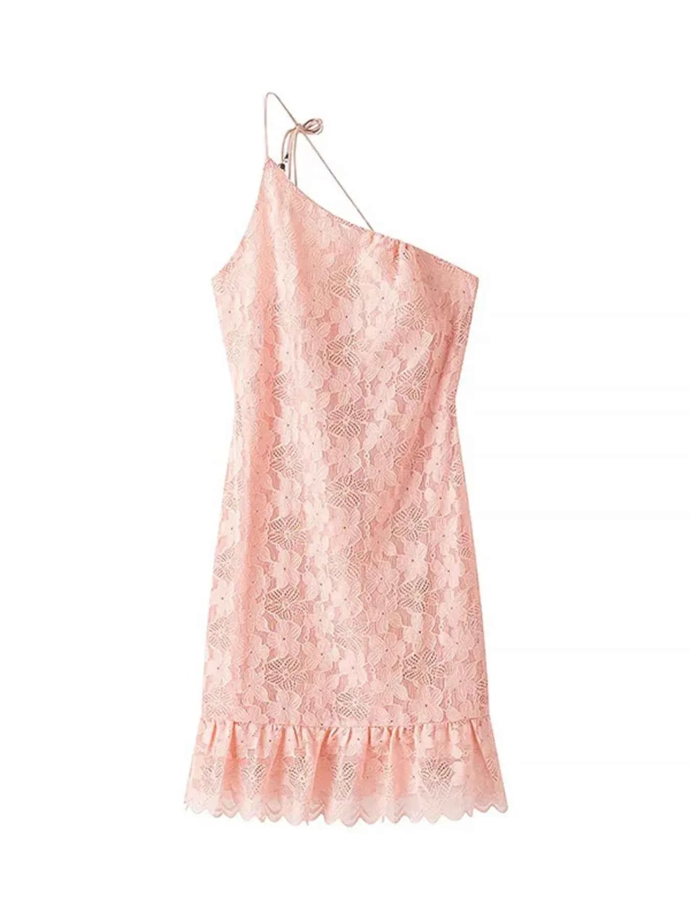 Lace One Shoulder : Mini Dress