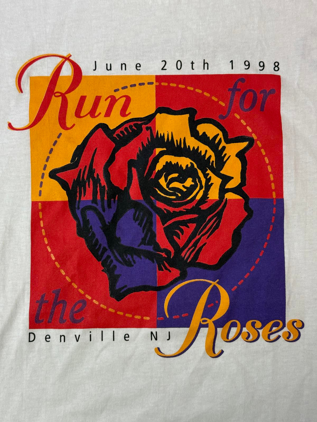 VTG Run for the Roses T-shirt Denville New Jersey Tee - XL