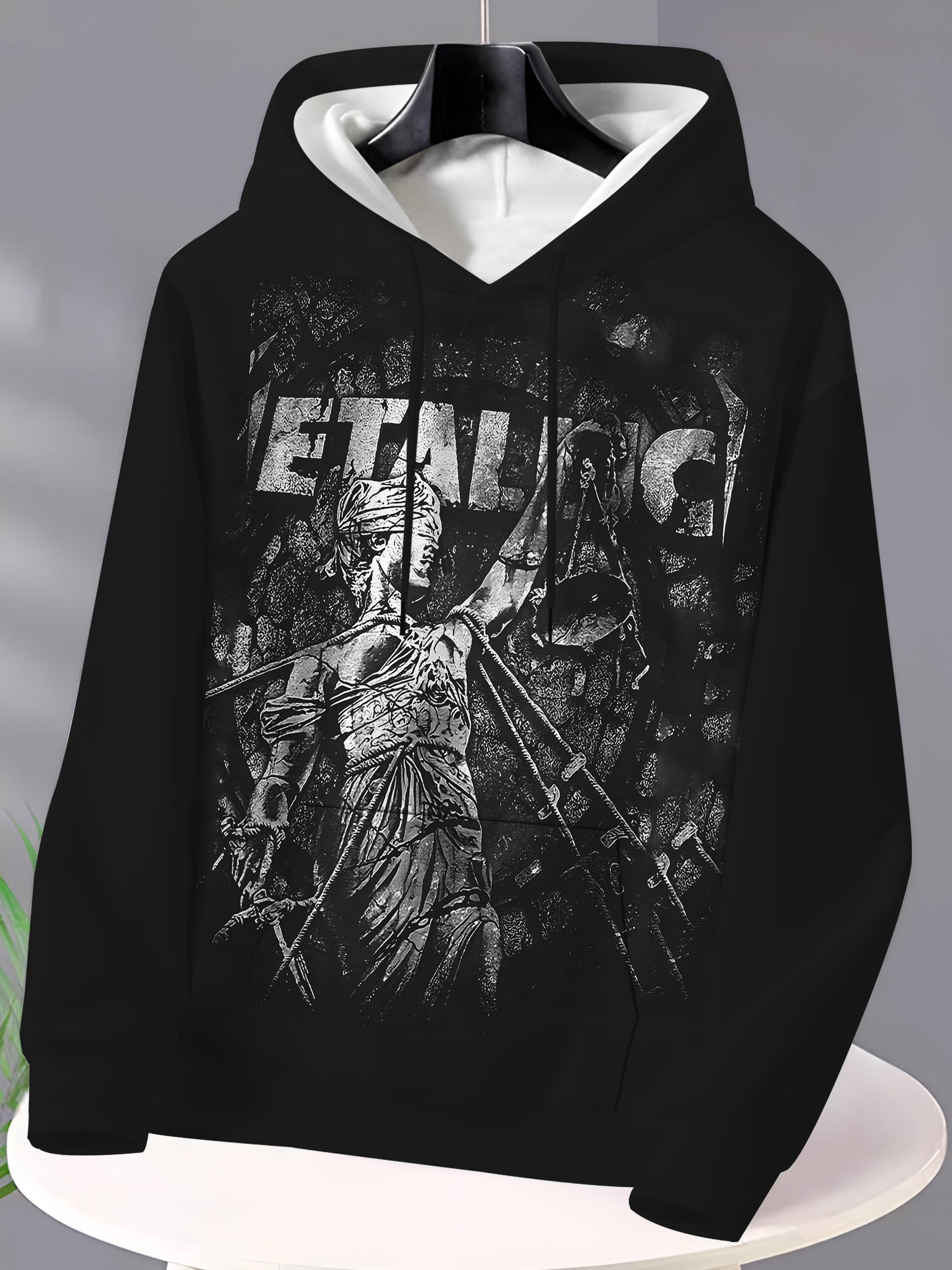 Men's Metallica And Justice Printed Hoodie – Unisex Sports Pullover for Fitness, Outdoor, & Daily Casual Wear - Premium hoodie from Lizard Vigilante - Just $38.88! Shop now at Lizard Vigilante