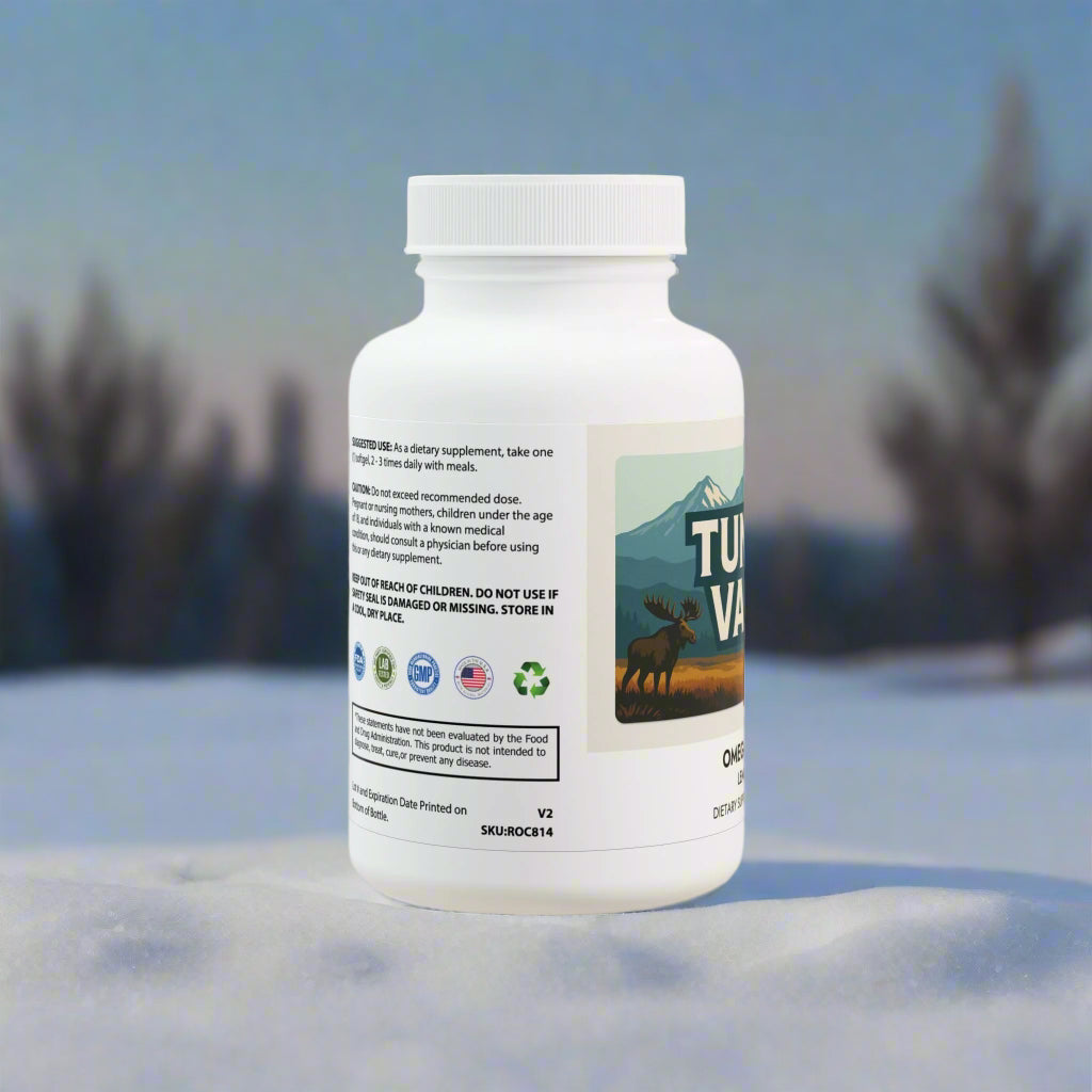 Supplement bottle with label on a white background