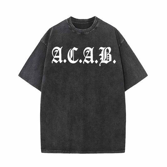 ACAB English Print Vintage Washed T-shirt