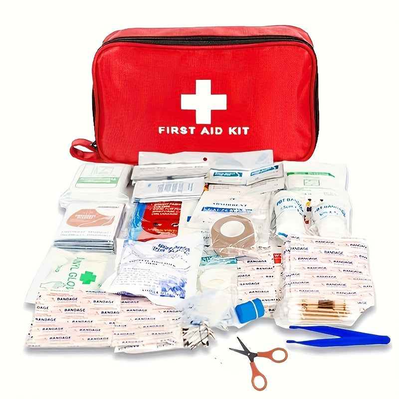 Deluxe 188-Piece First Aid Kit with Carrying Pouch: Essential Outdoor Emergency Kit for Camping, Hiking, and Travel - Premium  from Lizard Vigilante - Just $12.99! Shop now at Lizard Vigilante