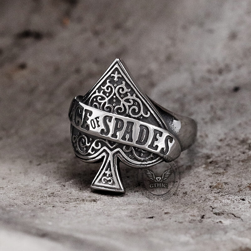Ace Of Spades Stainless Steel Ring