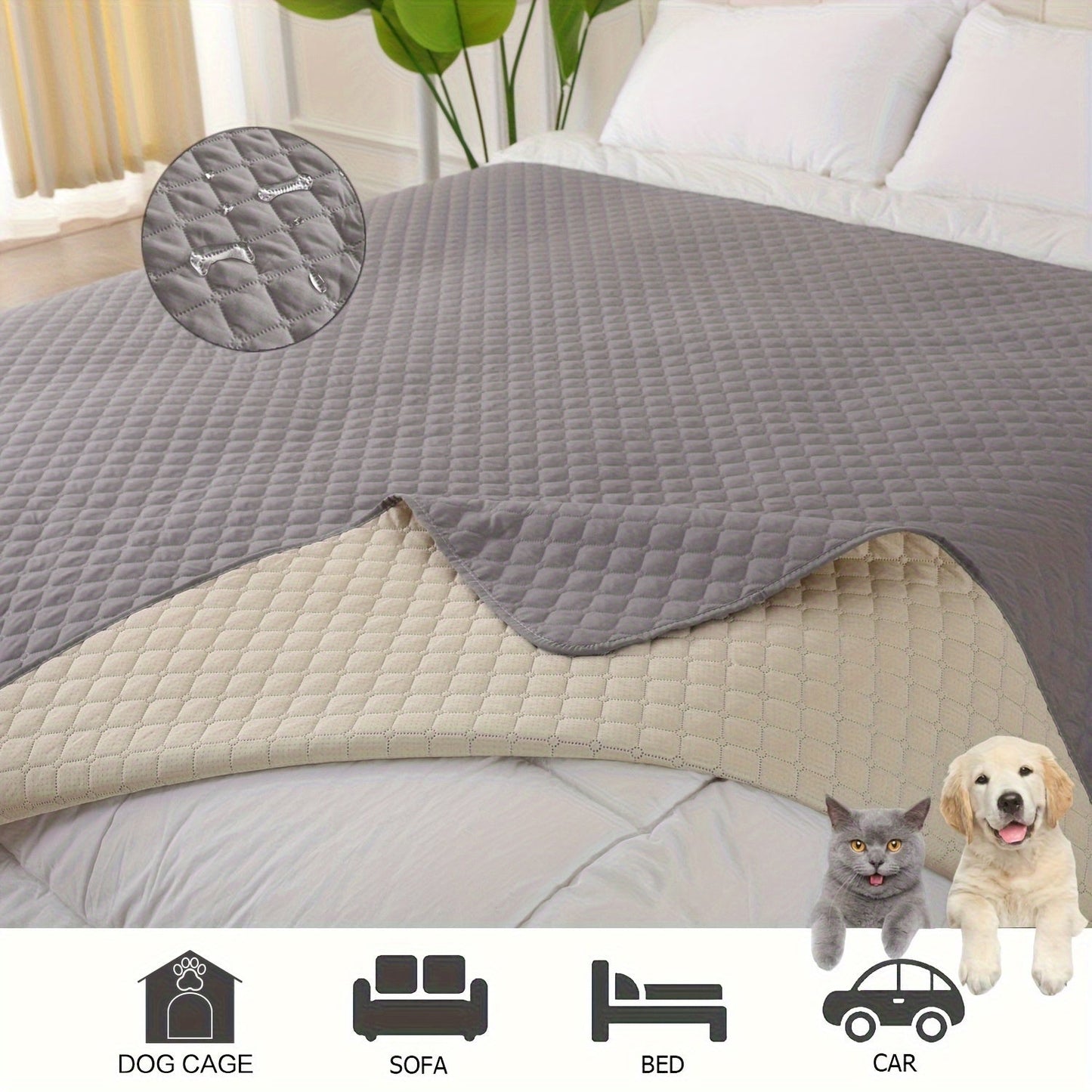 Waterproof non-slip pet mattress, pet blanket, pet furniture mattress, pet sofa waterproof cushion