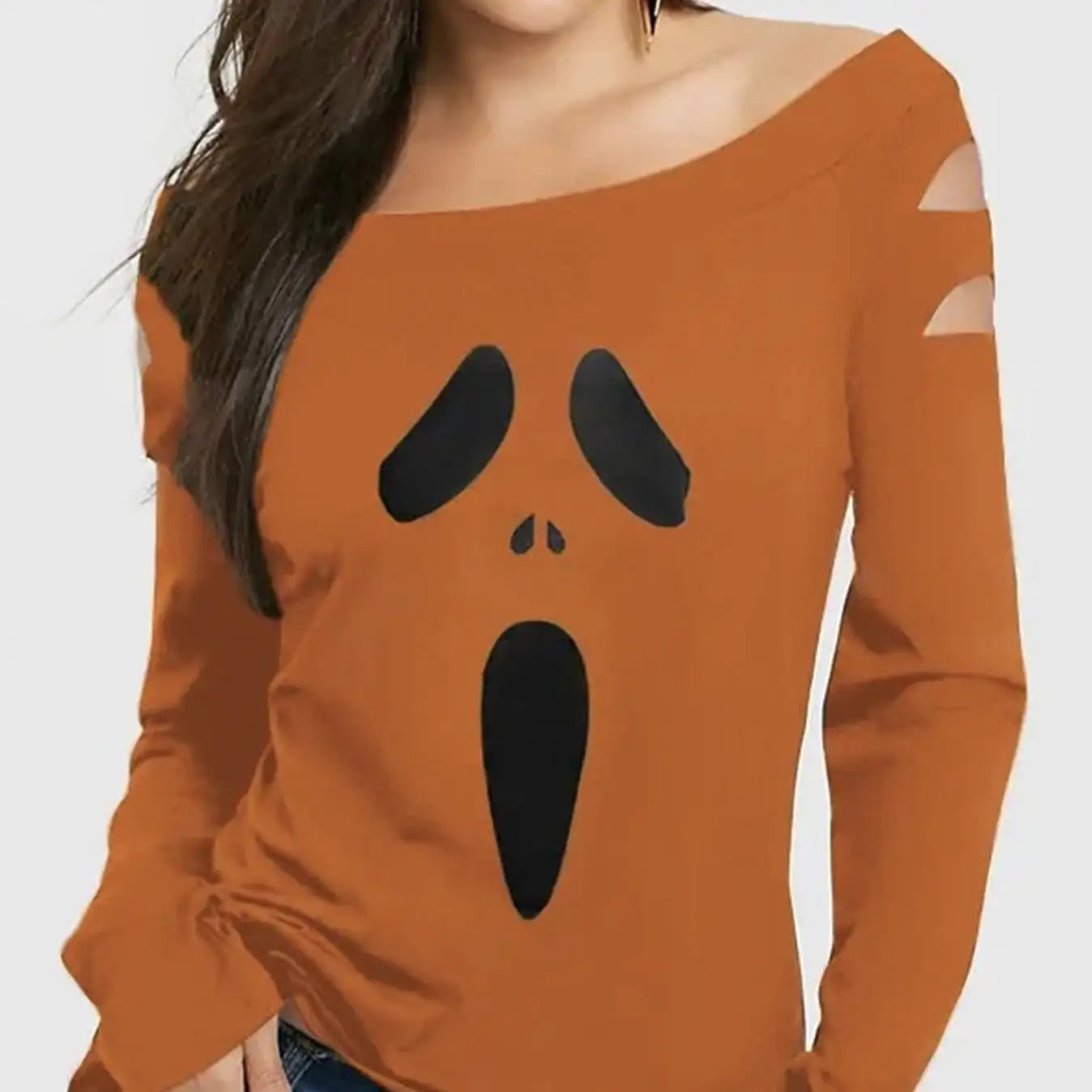 Ladies' Halloween Pumpkin Shirt
