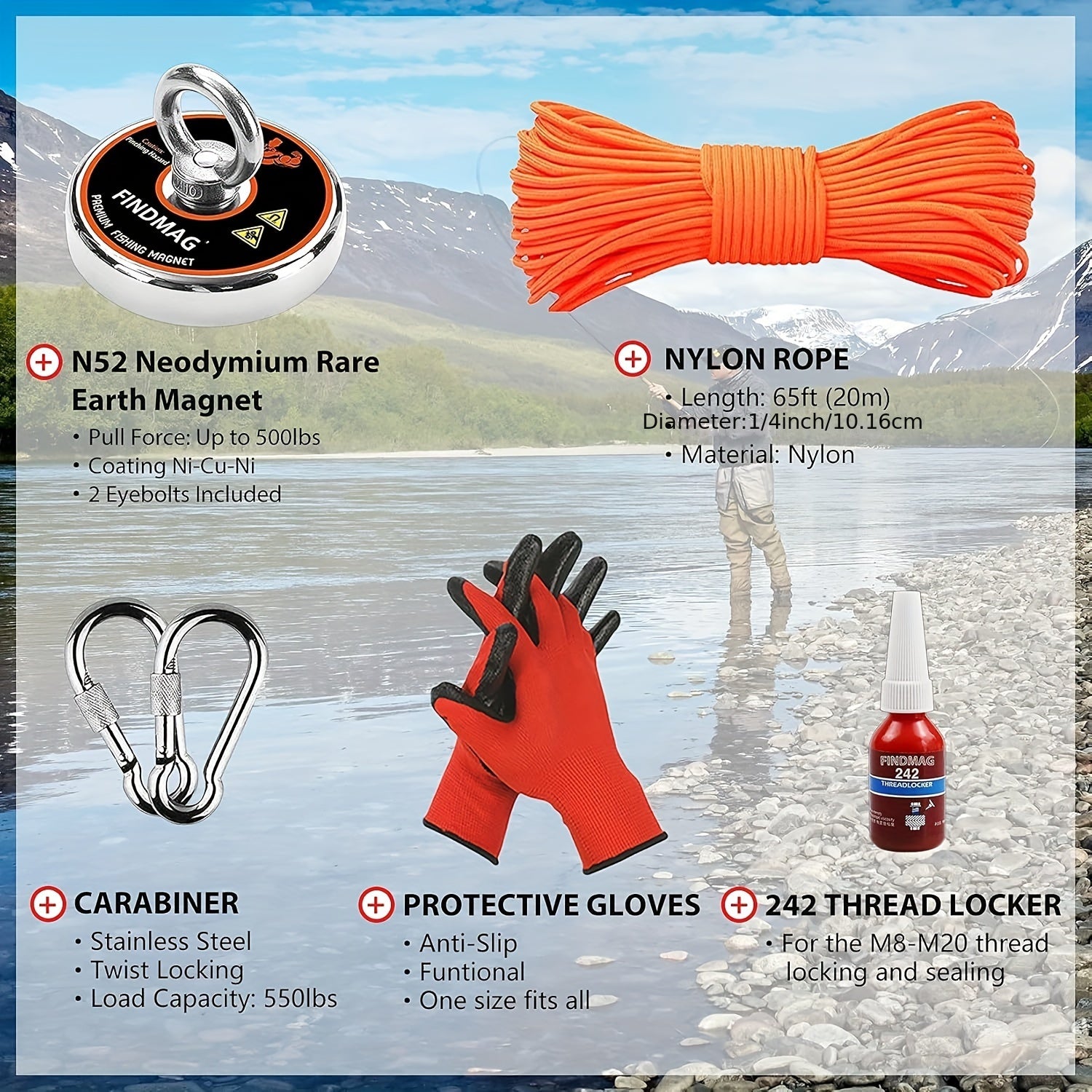 Super Strong Neodymium Fishing Magnets Kit, Strong Pulling Force Magnet Fishing Kit, Fishing Magnet For Retrieving In River And Magnet Fishing - Premium fishing accessories from Lizard Vigilante - Just $35.99! Shop now at Lizard Vigilante