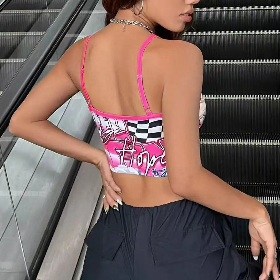 Ladies' Printed Fashionable Slimming Versatile Tank Top