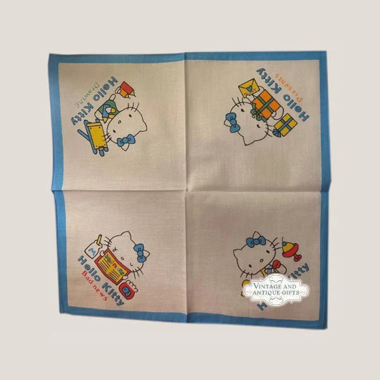 Adorable 1980s Hello Kitty Cotton Cloth Napkin Antique Gift