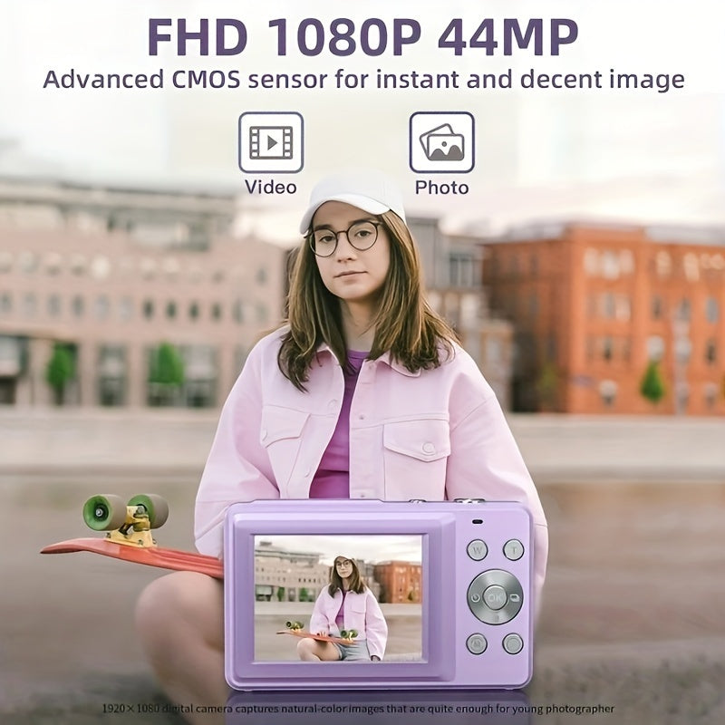 [HD Digital Camera for Vlogging] 16x Digital Zoom 1080P HD Digital Camera - 2.4-inch LCD Rechargeable Camera for Video Blogging, Photography, and Webcam - Perfect for Thanksgiving, Christmas, and New Year Gifts