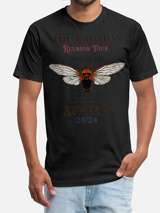 The Cicada Reunion Us Tour 2024 Cicada Concert Black 2, Printed T-shirt, Street Short Sleeve Cotton T-shirt, Casual Short Sleeve Top, Men's Clothing, Men's Personality, Comfortable To Enjoy, Christmas And Halloween Gifts, Hol - Premium  from Lizard Vigilante - Just $24.99! Shop now at Lizard Vigilante