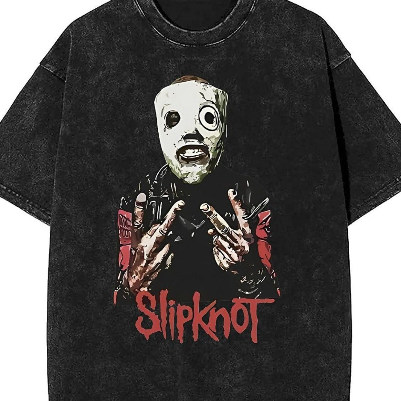 EWHT-shirt American rock band wash t-shirt short-sleeved slipknot washed retro cotton men's and women's topsDG004 - Premium  from Lizard Vigilante - Just $30.99! Shop now at Lizard Vigilante