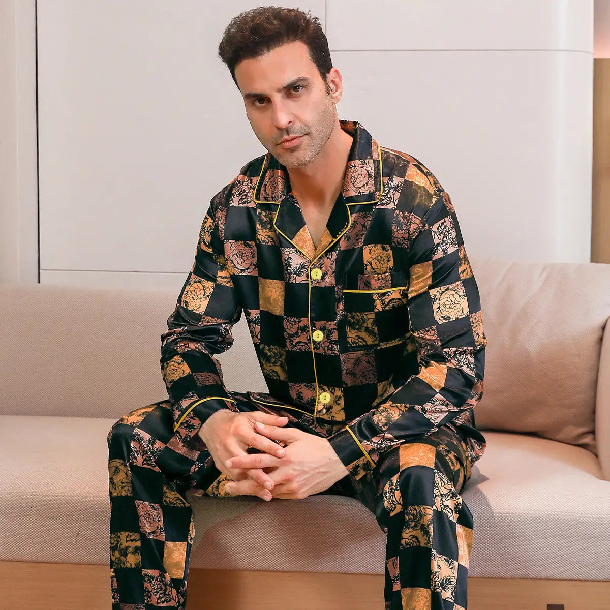 Ice Silk Men's Pajama Set
