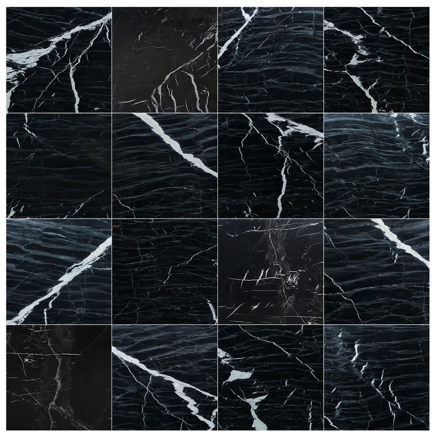 Alexandrette Black Marble Polished Floor and Wall Tile - Large Format - Livfloors Collection