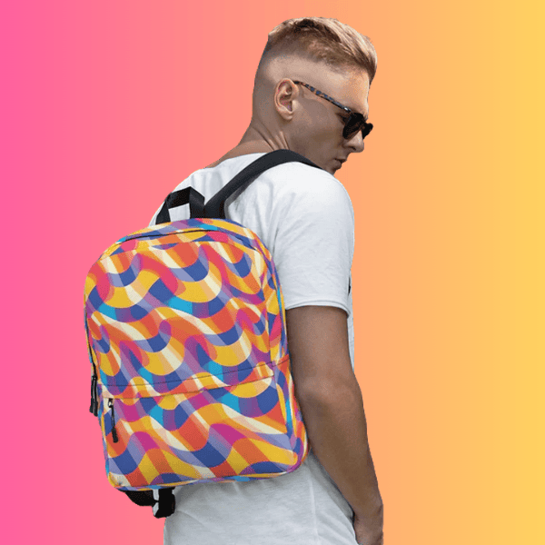 Vibrant Abstract Festival Backpack Perfect for EDM Lovers