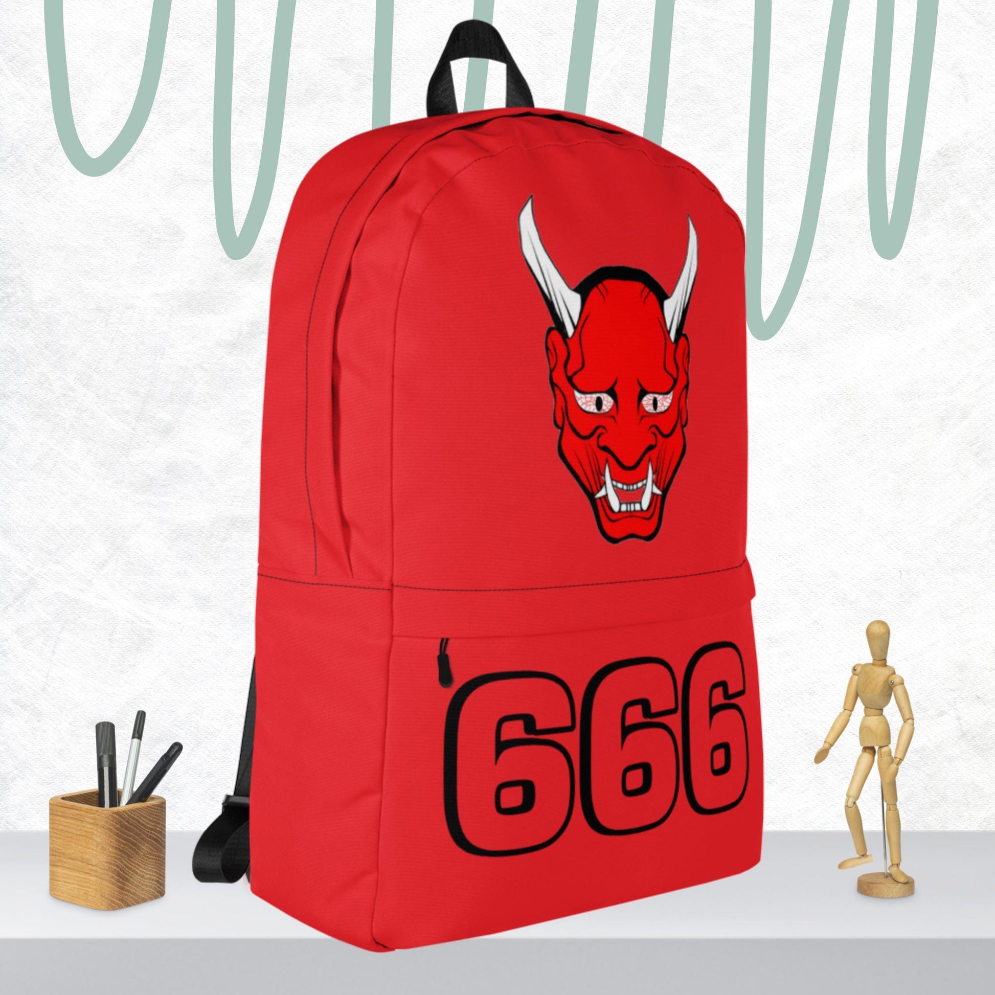 LORD SATAN 666 Red Backpack - Lizard Vigilante