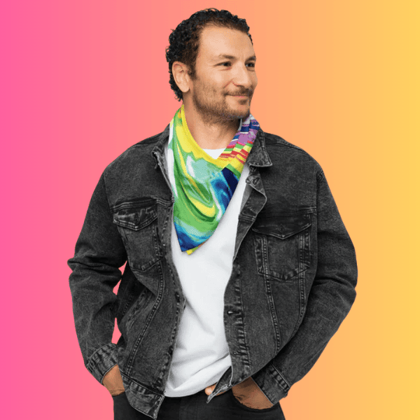 Vibrant Alcohol Ink Bandana for Raves and Festivals