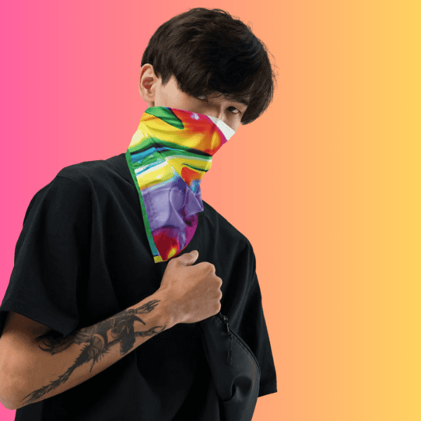 Psychedelic Alcohol Ink Bandana for Rave Enthusiasts