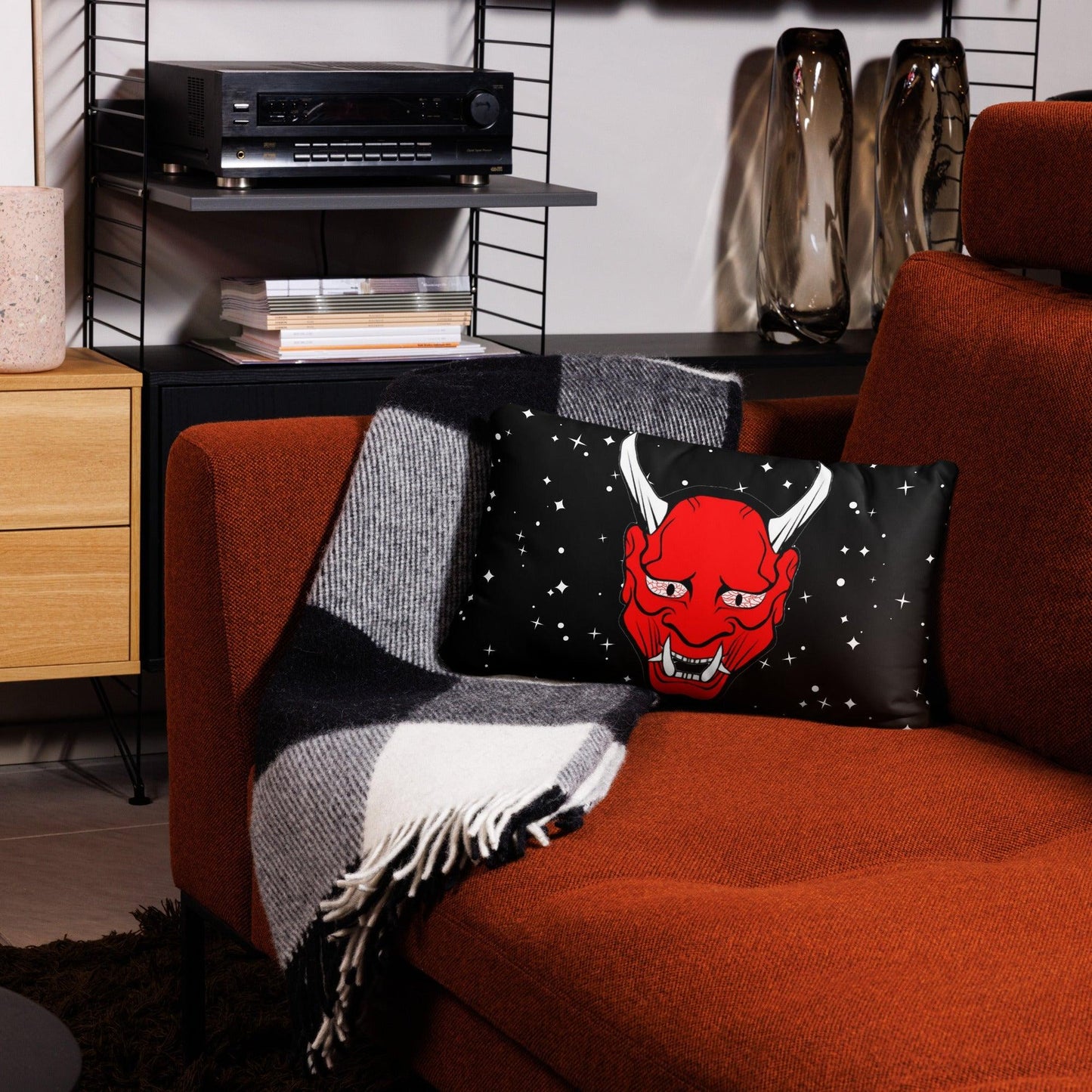 Thank Gawd! It's The Red-Eyed LORD SATAN in Space Basic Pillow - Premium  from Lizard Vigilante - Just $25.69! Shop now at Lizard Vigilante