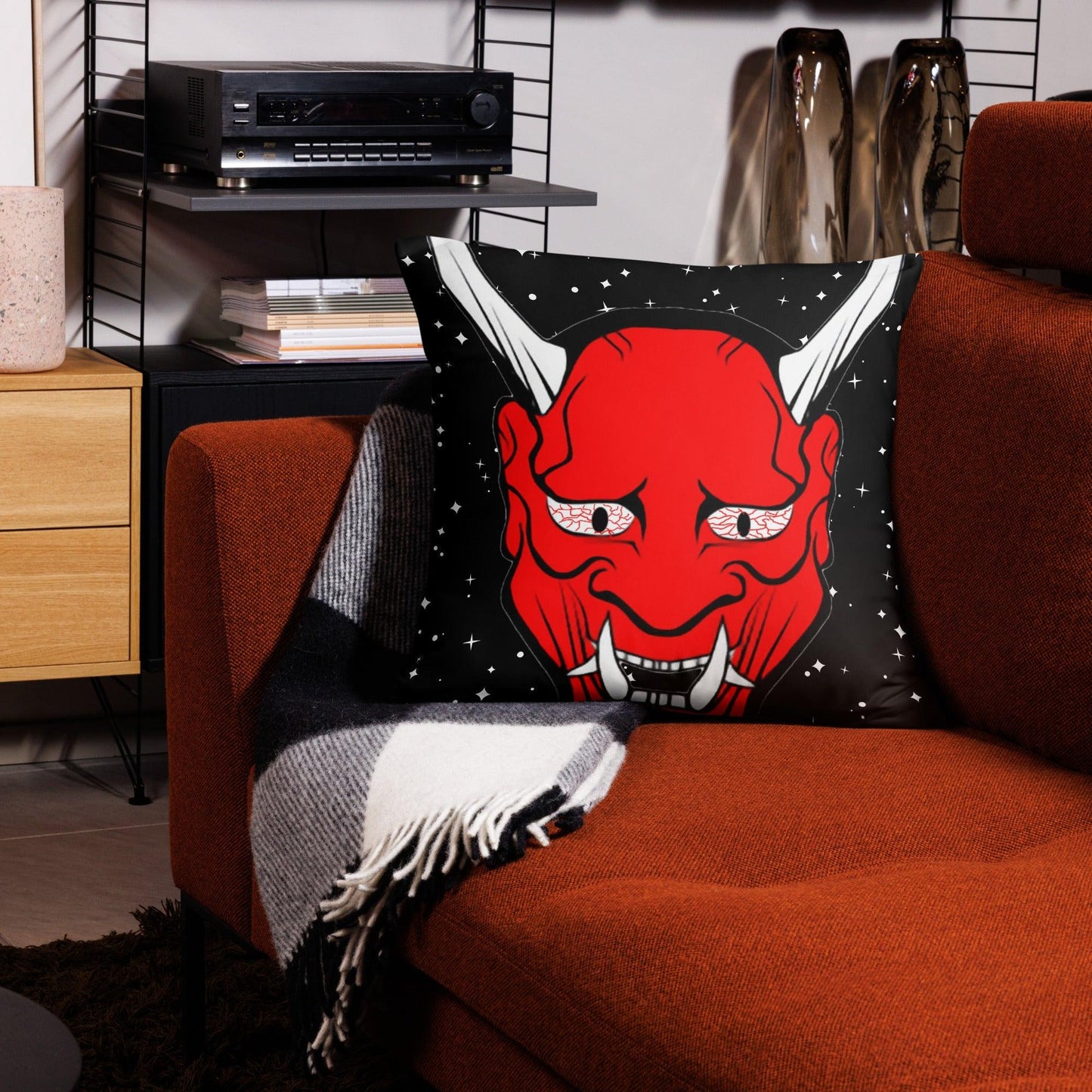 Thank Gawd! It's The Red-Eyed LORD SATAN in Space Basic Pillow - Premium  from Lizard Vigilante - Just $25.69! Shop now at Lizard Vigilante