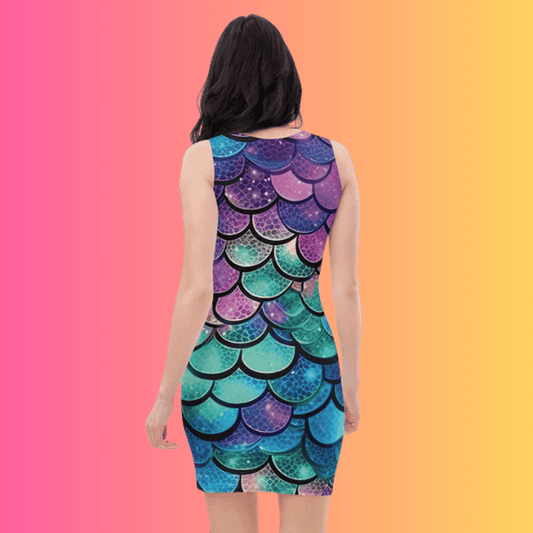 Vibrant Mermaid Scale Bodycon Festival Dress