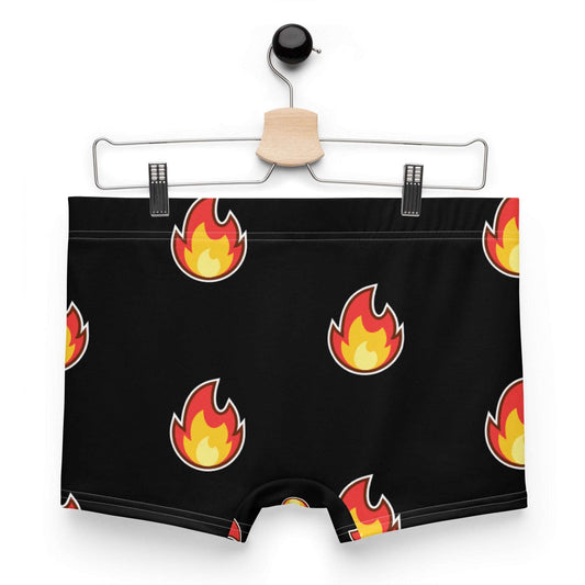 Black Fire Boxer Briefs / Flame Underwear / Flaming Undies - Lizard Vigilante