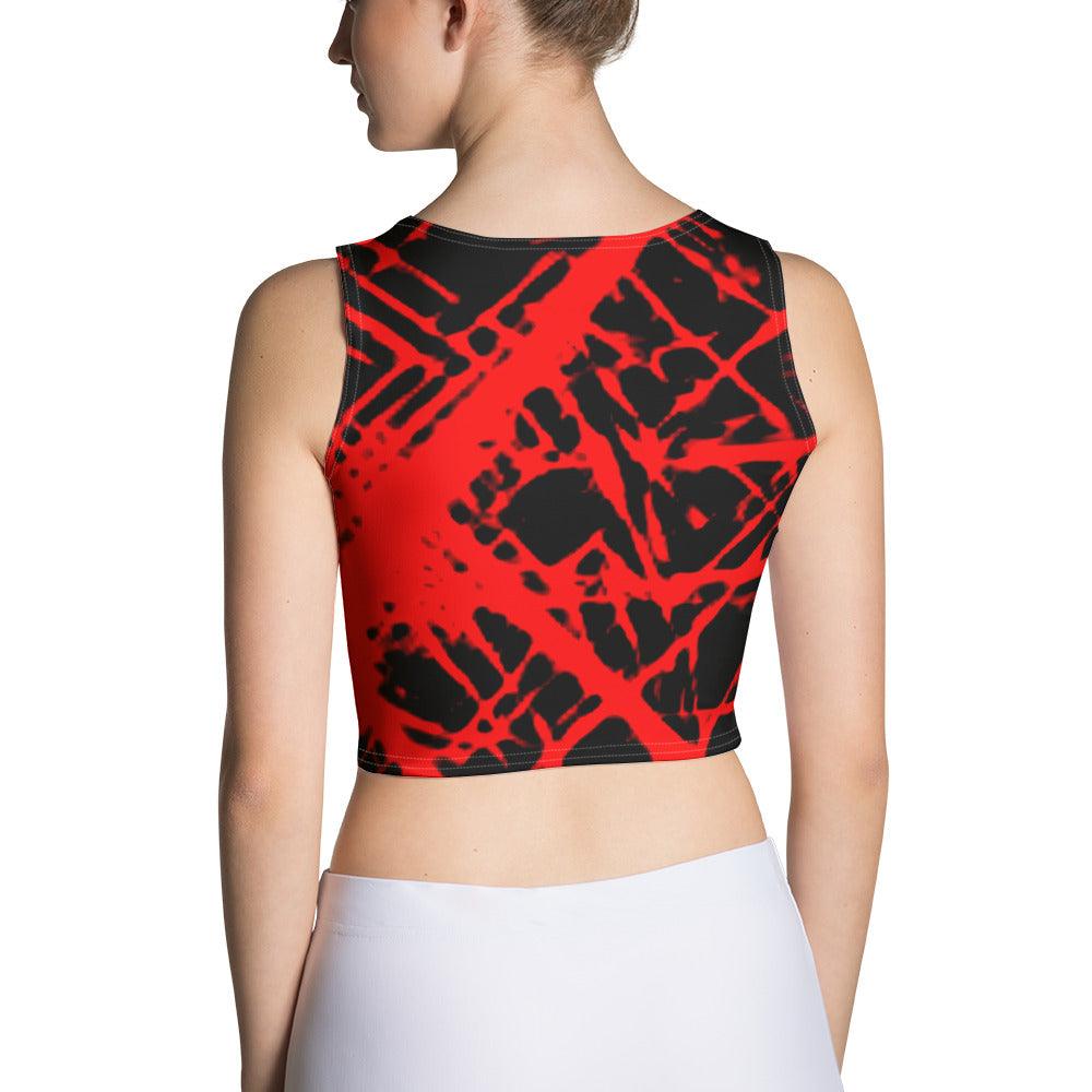 Red And Black Co-Lab Crop Top - Lizard Vigilante